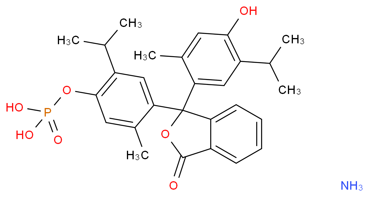 (4-{1-[4-hydroxy-2-methyl-5-(propan-2-yl)phenyl]-3-oxo-1,3-dihydro-2-benzofuran-1-yl}-5-methyl-2-(propan-2-yl)phenoxy)phosphonic acid amine_分子结构_CAS_51027-02-2