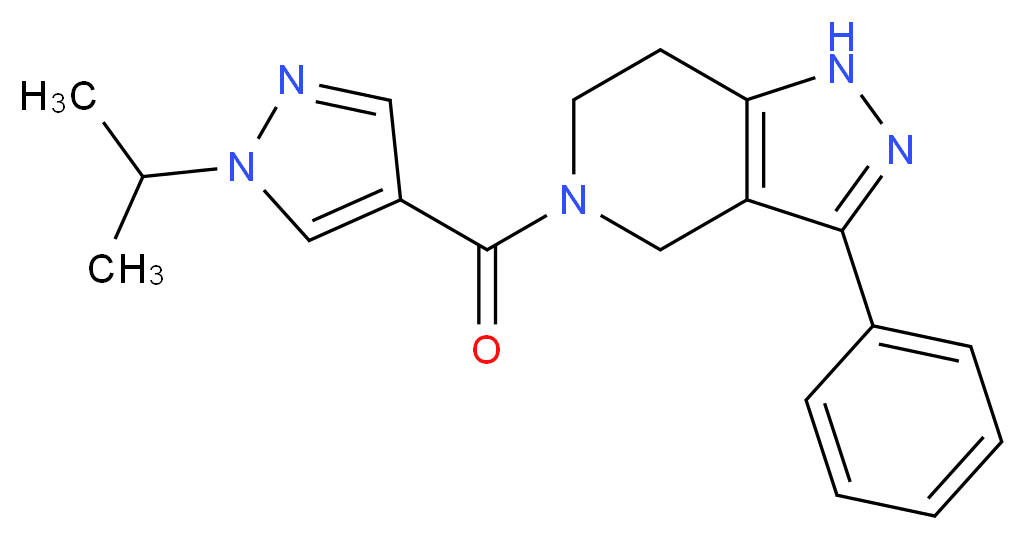 5-[(1-isopropyl-1H-pyrazol-4-yl)carbonyl]-3-phenyl-4,5,6,7-tetrahydro-1H-pyrazolo[4,3-c]pyridine_分子结构_CAS_)