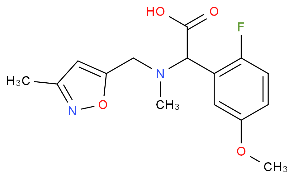 (2-fluoro-5-methoxyphenyl){methyl[(3-methylisoxazol-5-yl)methyl]amino}acetic acid_分子结构_CAS_)
