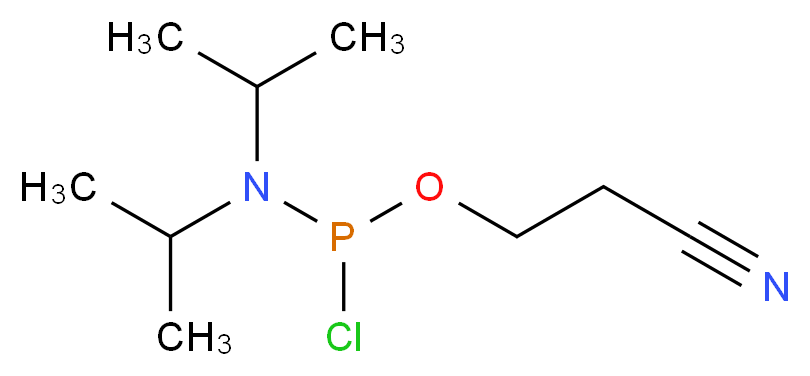 2-Cyanoethyl N,N-bis(isopropyl)chlorophosphoramidite_分子结构_CAS_89992-70-1)
