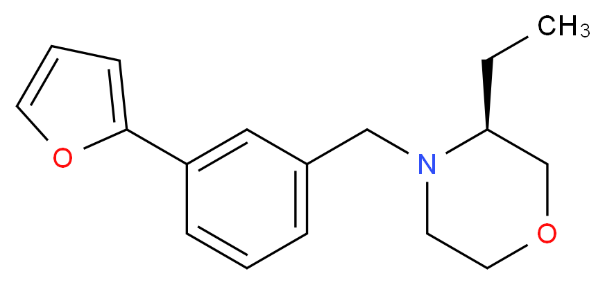 (3S)-3-ethyl-4-[3-(2-furyl)benzyl]morpholine_分子结构_CAS_)