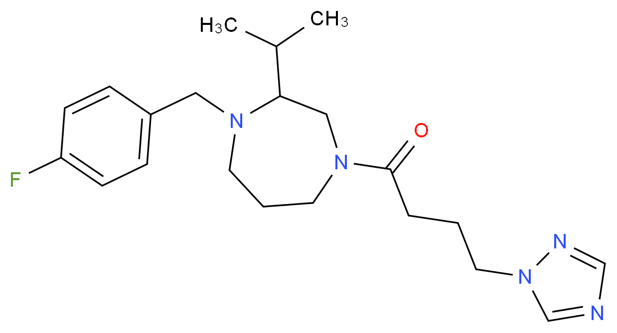 1-(4-fluorobenzyl)-2-isopropyl-4-[4-(1H-1,2,4-triazol-1-yl)butanoyl]-1,4-diazepane_分子结构_CAS_)