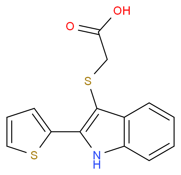 2-{[2-(thiophen-2-yl)-1H-indol-3-yl]sulfanyl}acetic acid_分子结构_CAS_)