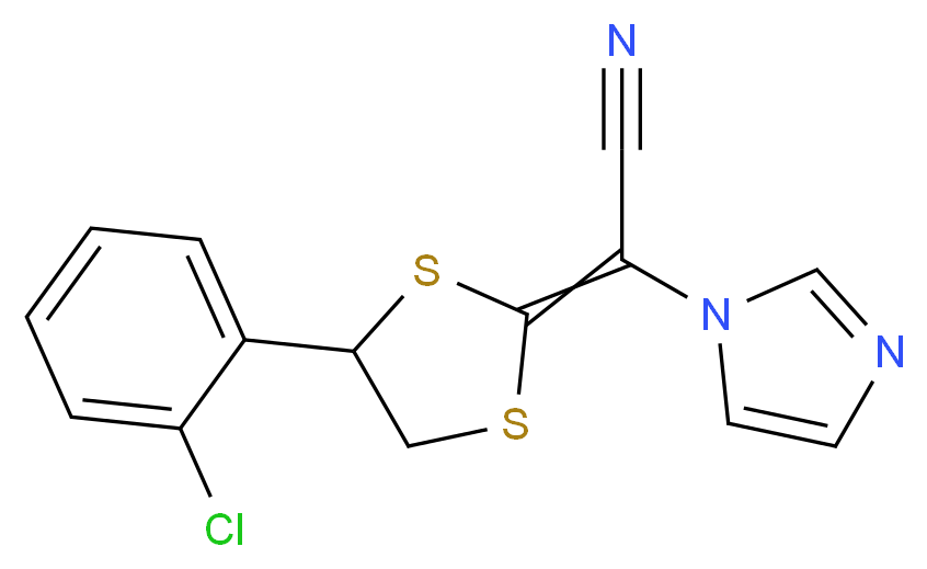 2-[4-(2-chlorophenyl)-1,3-dithiolan-2-ylidene]-2-(1H-imidazol-1-yl)acetonitrile_分子结构_CAS_101530-10-3