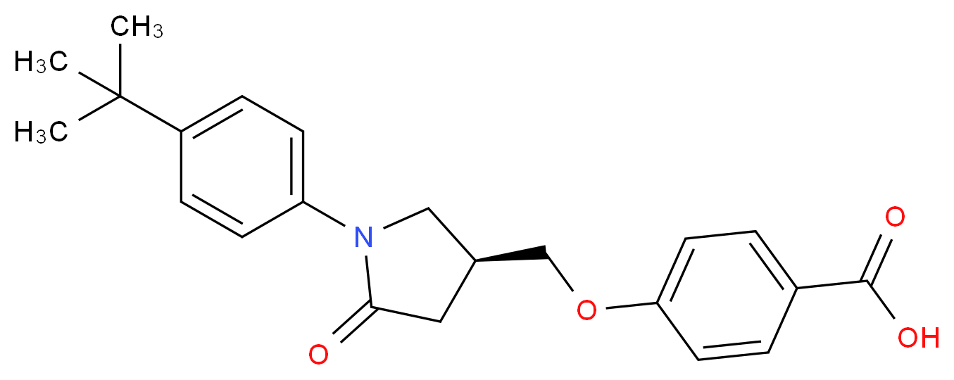 4-{[(3S)-1-(4-tert-butylphenyl)-5-oxopyrrolidin-3-yl]methoxy}benzoic acid_分子结构_CAS_155730-92-0