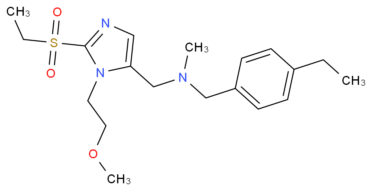 (4-ethylbenzyl){[2-(ethylsulfonyl)-1-(2-methoxyethyl)-1H-imidazol-5-yl]methyl}methylamine_分子结构_CAS_)