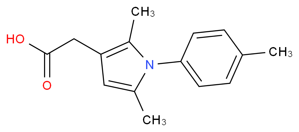 2-[2,5-dimethyl-1-(4-methylphenyl)-1H-pyrrol-3-yl]acetic acid_分子结构_CAS_42779-84-0
