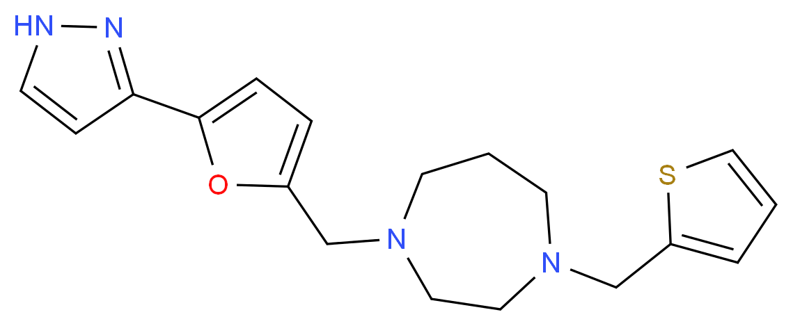 1-{[5-(1H-pyrazol-3-yl)-2-furyl]methyl}-4-(2-thienylmethyl)-1,4-diazepane_分子结构_CAS_)