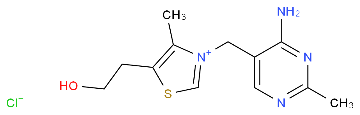 3-[(4-amino-2-methylpyrimidin-5-yl)methyl]-5-(2-hydroxyethyl)-4-methyl-1,3-thiazol-3-ium chloride_分子结构_CAS_59-43-8