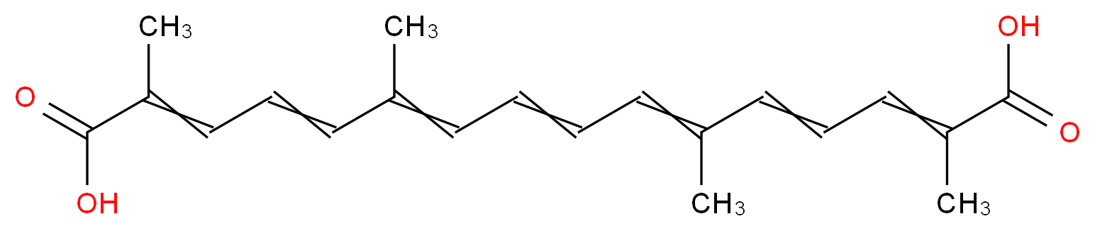 2,6,11,15-tetramethylhexadeca-2,4,6,8,10,12,14-heptaenedioic acid_分子结构_CAS_42553-65-1