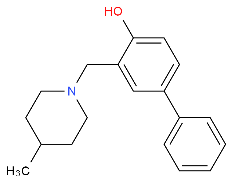 3-[(4-methyl-1-piperidinyl)methyl]-4-biphenylol_分子结构_CAS_)