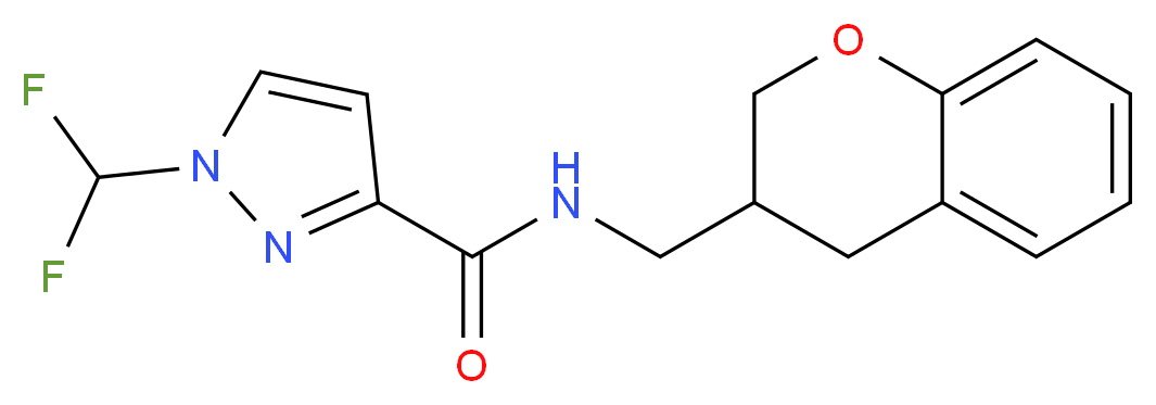 1-(difluoromethyl)-N-(3,4-dihydro-2H-chromen-3-ylmethyl)-1H-pyrazole-3-carboxamide_分子结构_CAS_)