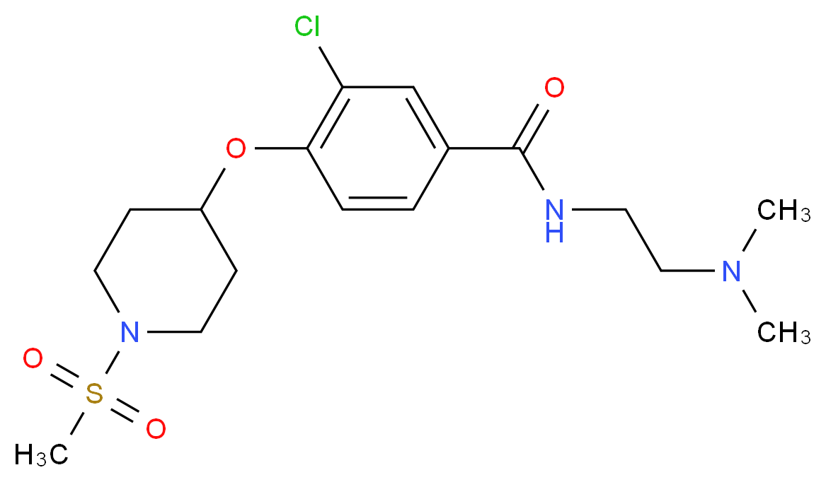 3-chloro-N-[2-(dimethylamino)ethyl]-4-{[1-(methylsulfonyl)piperidin-4-yl]oxy}benzamide_分子结构_CAS_)