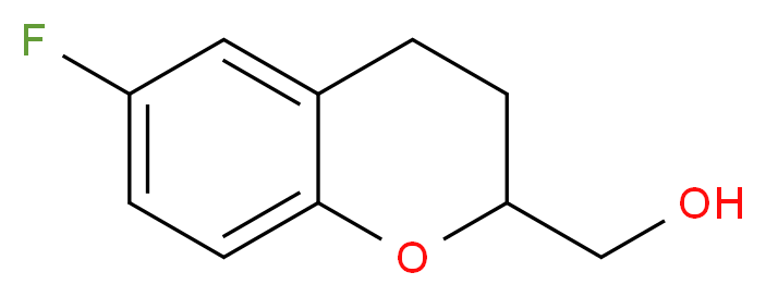 (6-fluoro-3,4-dihydro-2H-1-benzopyran-2-yl)methanol_分子结构_CAS_99199-62-9