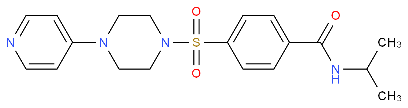 N-isopropyl-4-{[4-(4-pyridinyl)-1-piperazinyl]sulfonyl}benzamide_分子结构_CAS_)