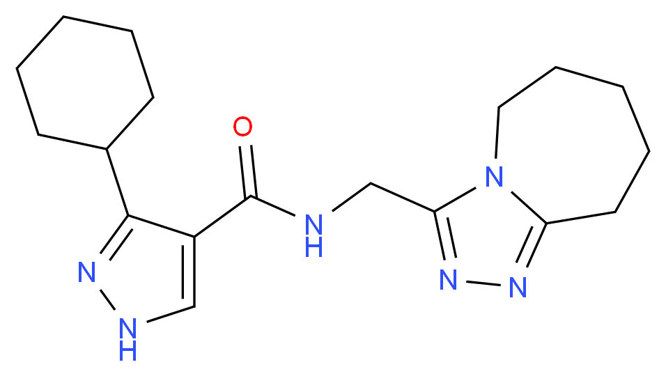 3-cyclohexyl-N-(6,7,8,9-tetrahydro-5H-[1,2,4]triazolo[4,3-a]azepin-3-ylmethyl)-1H-pyrazole-4-carboxamide_分子结构_CAS_)