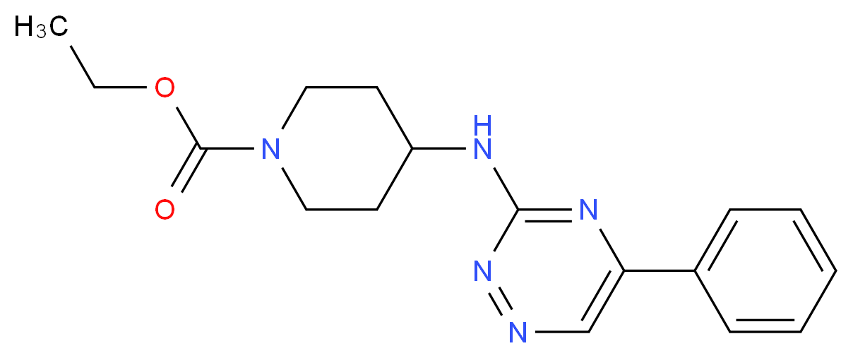 ethyl 4-[(5-phenyl-1,2,4-triazin-3-yl)amino]-1-piperidinecarboxylate_分子结构_CAS_)