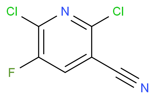3-Cyano-2,6-dichloro-5-fluoropyridine_分子结构_CAS_82671-02-1)