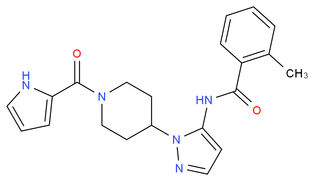 2-methyl-N-{1-[1-(1H-pyrrol-2-ylcarbonyl)piperidin-4-yl]-1H-pyrazol-5-yl}benzamide_分子结构_CAS_)