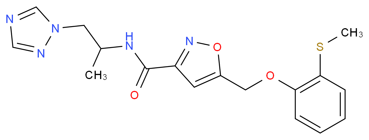5-{[2-(methylthio)phenoxy]methyl}-N-[1-methyl-2-(1H-1,2,4-triazol-1-yl)ethyl]-3-isoxazolecarboxamide_分子结构_CAS_)