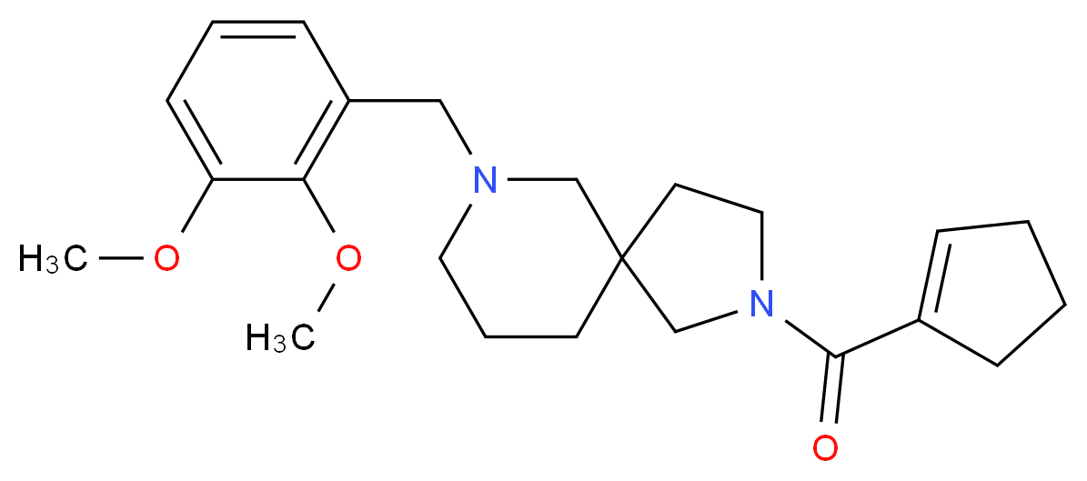 2-(1-cyclopenten-1-ylcarbonyl)-7-(2,3-dimethoxybenzyl)-2,7-diazaspiro[4.5]decane_分子结构_CAS_)