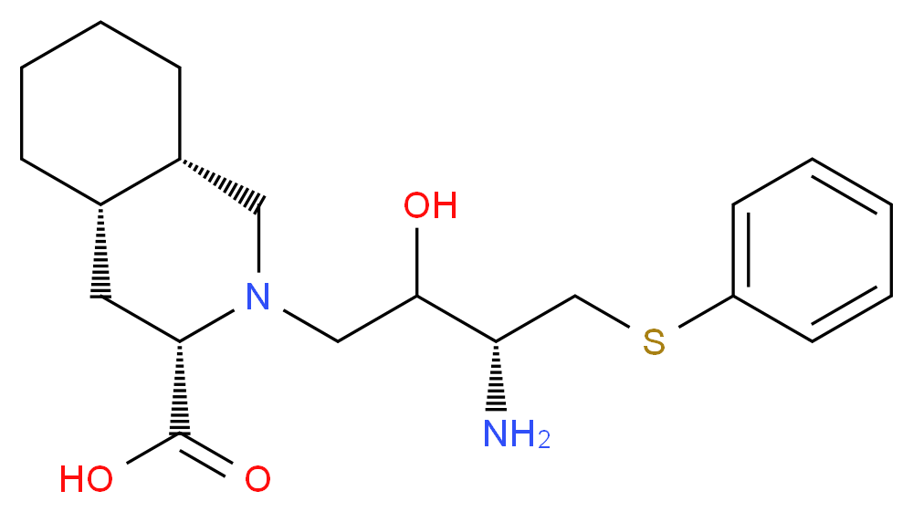 (3S,4aS,8aS)-2-[(2R,3R)-3-Amino-2-hydroxy-4-phenythiobutyl]-decahydro-3-isoquinolinecarboxylic Acid_分子结构_CAS_1221793-34-5)