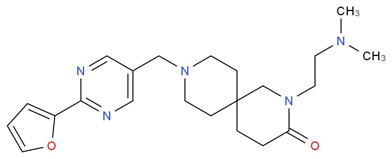2-[2-(dimethylamino)ethyl]-9-{[2-(2-furyl)pyrimidin-5-yl]methyl}-2,9-diazaspiro[5.5]undecan-3-one_分子结构_CAS_)