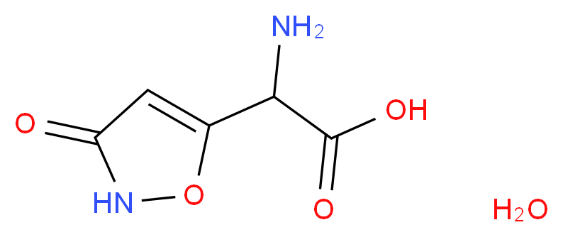 2-amino-2-(3-oxo-2,3-dihydro-1,2-oxazol-5-yl)acetic acid hydrate_分子结构_CAS_60573-88-8