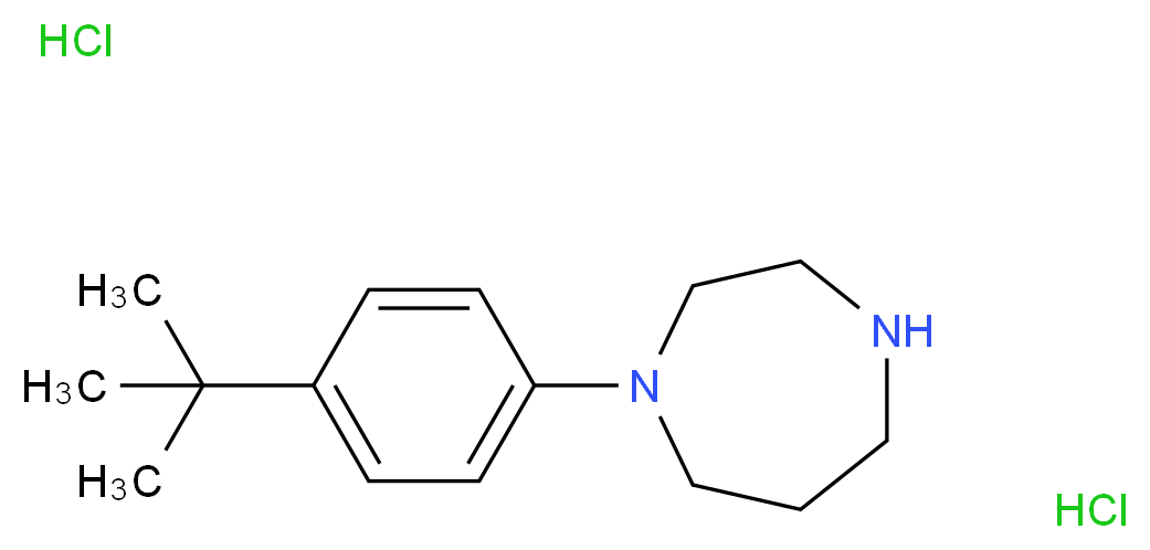 1-(4-叔丁基苯基)高哌嗪二盐酸盐_分子结构_CAS_934992-03-7)