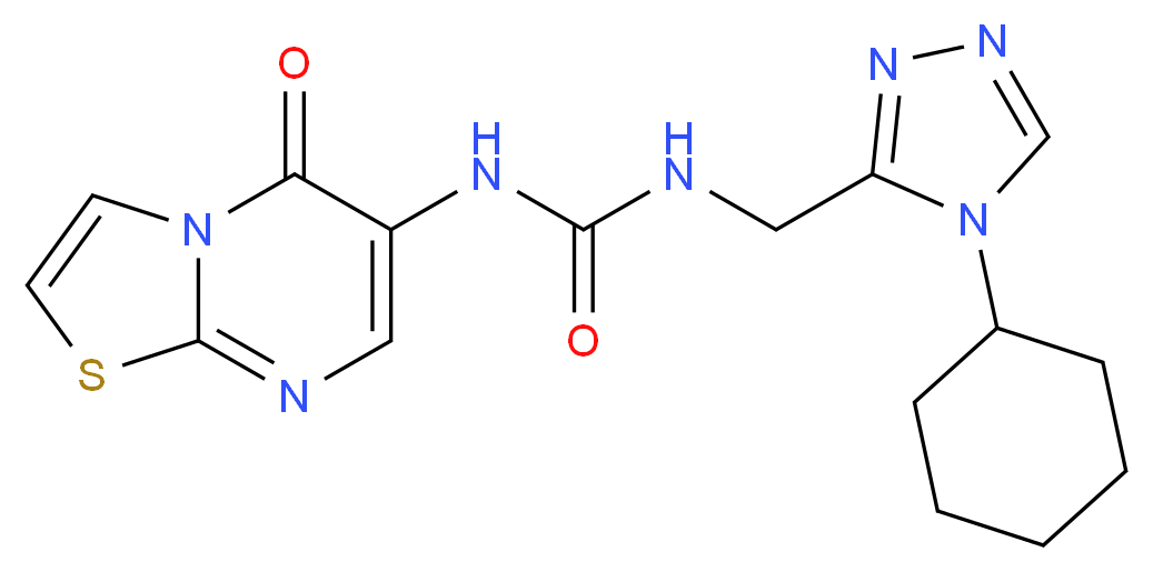 N-[(4-cyclohexyl-4H-1,2,4-triazol-3-yl)methyl]-N'-(5-oxo-5H-[1,3]thiazolo[3,2-a]pyrimidin-6-yl)urea_分子结构_CAS_)