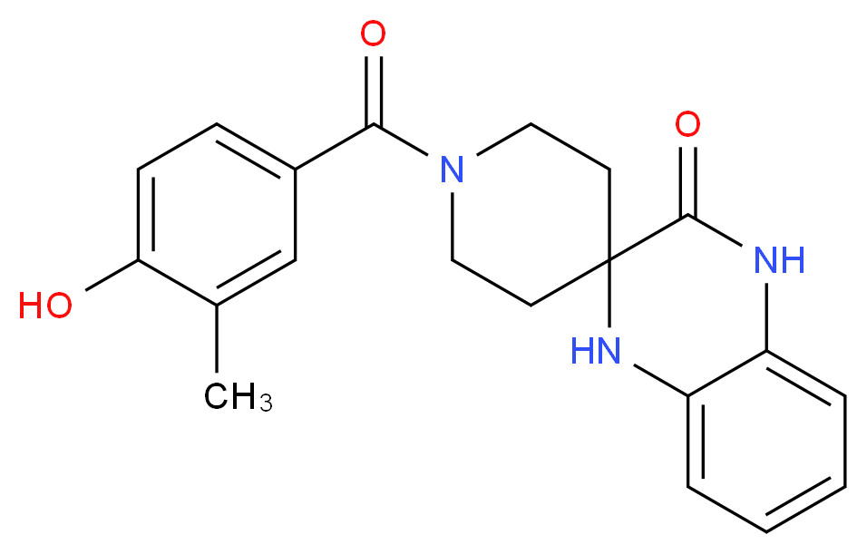1-(4-hydroxy-3-methylbenzoyl)-1',4'-dihydro-3'H-spiro[piperidine-4,2'-quinoxalin]-3'-one_分子结构_CAS_)