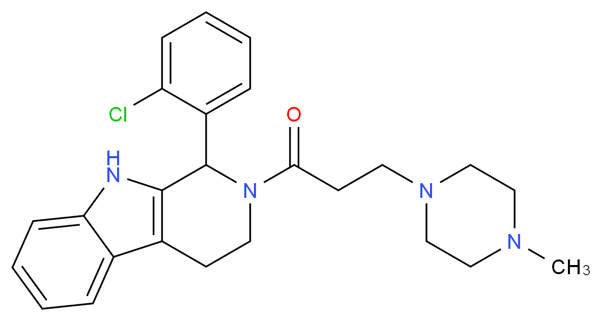 1-(2-chlorophenyl)-2-[3-(4-methyl-1-piperazinyl)propanoyl]-2,3,4,9-tetrahydro-1H-beta-carboline_分子结构_CAS_)