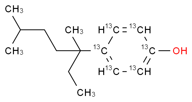 4-(1-乙基-1,4-二甲基戊基)苯酚-13C6 (环-13C6) 溶液_分子结构_CAS_1173020-38-6)