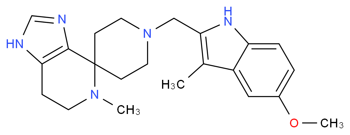 1'-[(5-methoxy-3-methyl-1H-indol-2-yl)methyl]-5-methyl-1,5,6,7-tetrahydrospiro[imidazo[4,5-c]pyridine-4,4'-piperidine]_分子结构_CAS_)