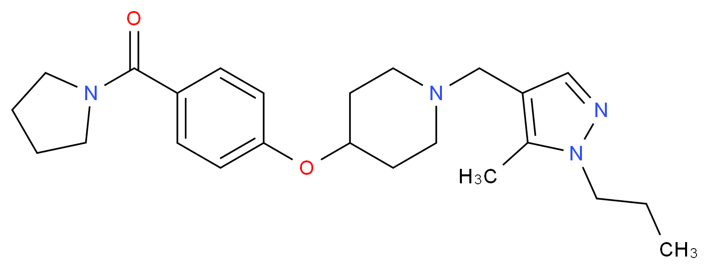 1-[(5-methyl-1-propyl-1H-pyrazol-4-yl)methyl]-4-[4-(1-pyrrolidinylcarbonyl)phenoxy]piperidine_分子结构_CAS_)