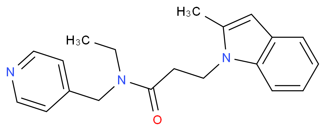 N-ethyl-3-(2-methyl-1H-indol-1-yl)-N-(pyridin-4-ylmethyl)propanamide_分子结构_CAS_)