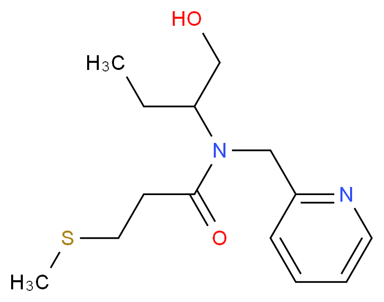 N-[1-(hydroxymethyl)propyl]-3-(methylthio)-N-(pyridin-2-ylmethyl)propanamide_分子结构_CAS_)