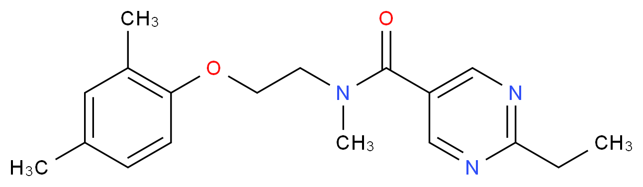 N-[2-(2,4-dimethylphenoxy)ethyl]-2-ethyl-N-methylpyrimidine-5-carboxamide_分子结构_CAS_)