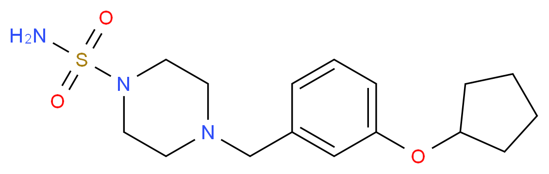 4-[3-(cyclopentyloxy)benzyl]piperazine-1-sulfonamide_分子结构_CAS_)