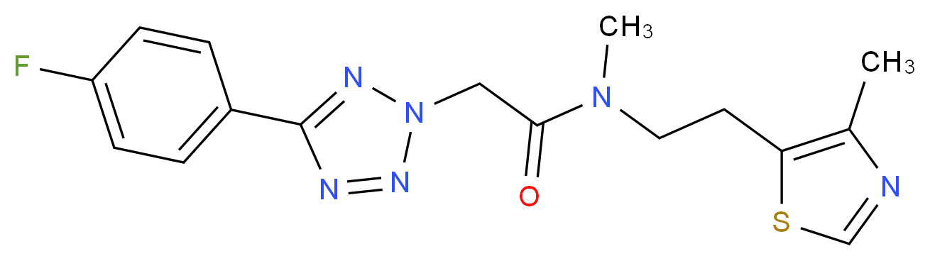 2-[5-(4-fluorophenyl)-2H-tetrazol-2-yl]-N-methyl-N-[2-(4-methyl-1,3-thiazol-5-yl)ethyl]acetamide_分子结构_CAS_)