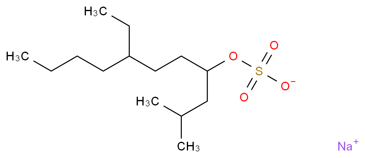 sodium 7-ethyl-2-methylundecan-4-yl sulfate_分子结构_CAS_139-88-8