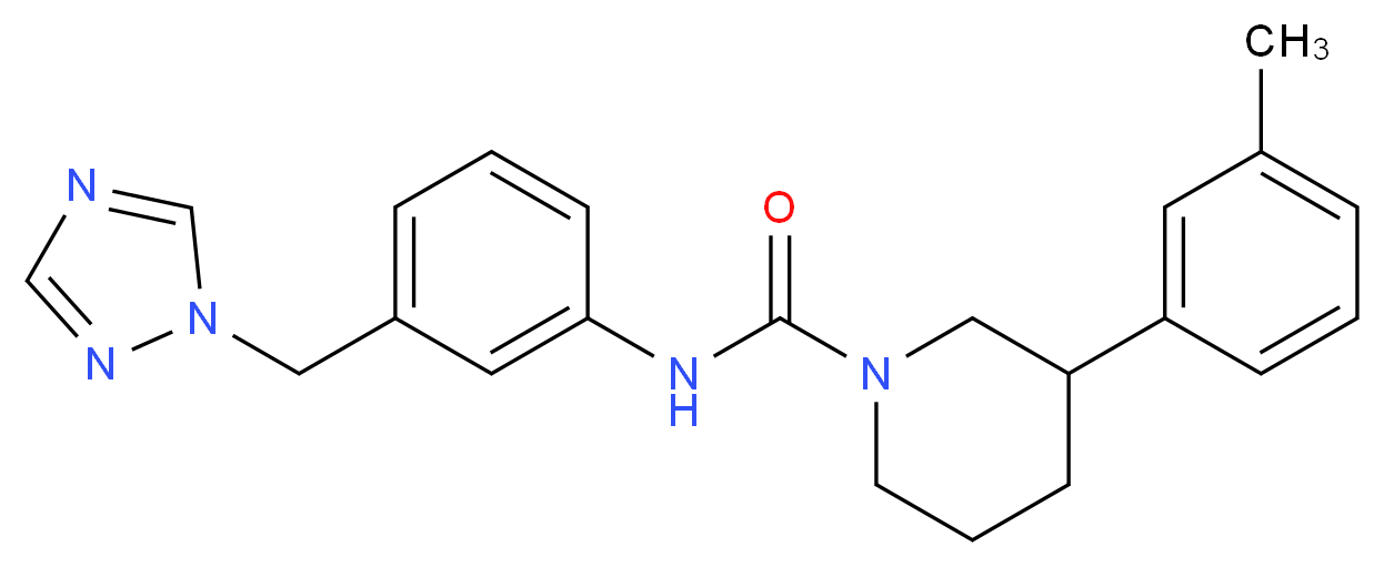 3-(3-methylphenyl)-N-[3-(1H-1,2,4-triazol-1-ylmethyl)phenyl]piperidine-1-carboxamide_分子结构_CAS_)