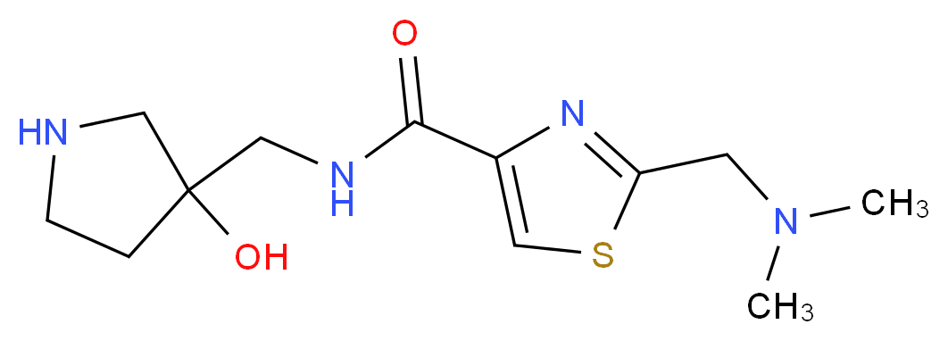 2-[(dimethylamino)methyl]-N-[(3-hydroxy-3-pyrrolidinyl)methyl]-1,3-thiazole-4-carboxamide_分子结构_CAS_)