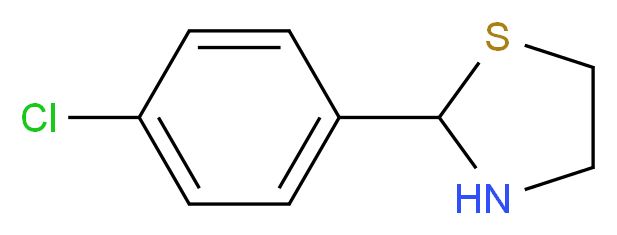 2-(4-chlorophenyl)-1,3-thiazolidine_分子结构_CAS_7738-99-0