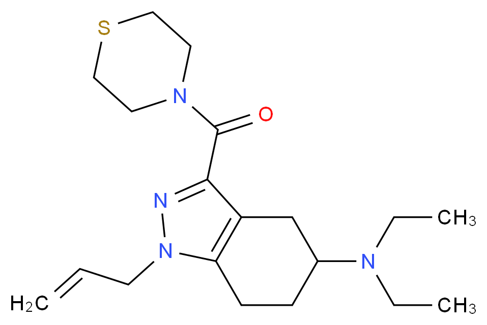 1-allyl-N,N-diethyl-3-(4-thiomorpholinylcarbonyl)-4,5,6,7-tetrahydro-1H-indazol-5-amine_分子结构_CAS_)