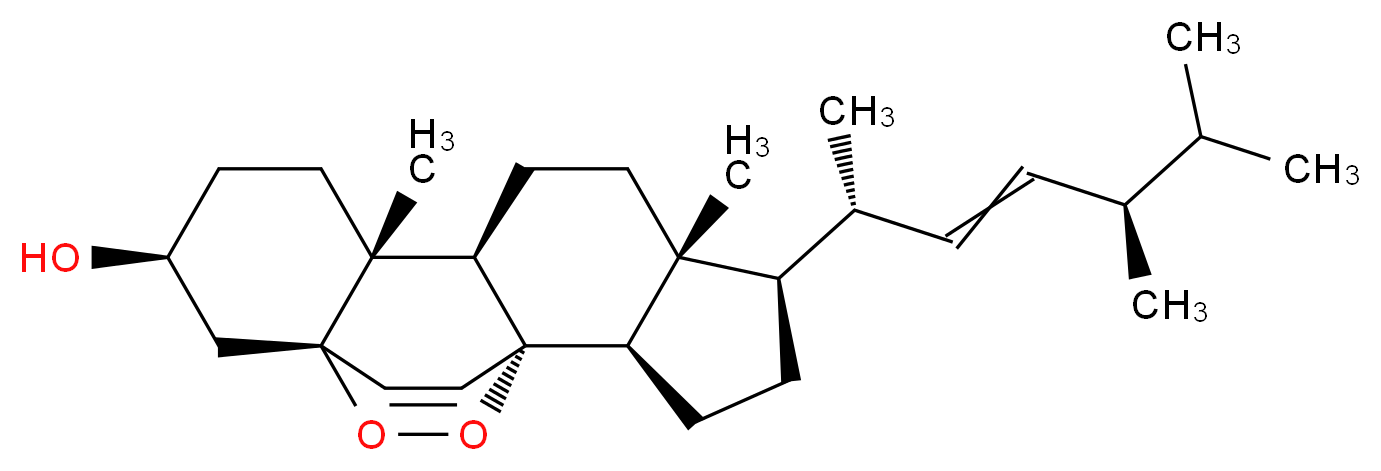 (1S,2R,5R,6R,9R,10R,13S,15S)-5-[(2R,5R)-5,6-dimethylhept-3-en-2-yl]-6,10-dimethyl-16,17-dioxapentacyclo[13.2.2.0<sup>1</sup>,<sup>9</sup>.0<sup>2</sup>,<sup>6</sup>.0<sup>1</sup><sup>0</sup>,<sup>1</sup><sup>5</sup>]nonadec-18-en-13-ol_分子结构_CAS_2061-64-5