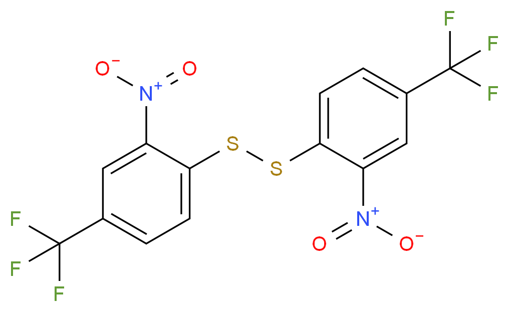4,4'-Bis(trifluoromethyl)-2,2'-dinitrodiphenyl disulfide_分子结构_CAS_860-39-9)