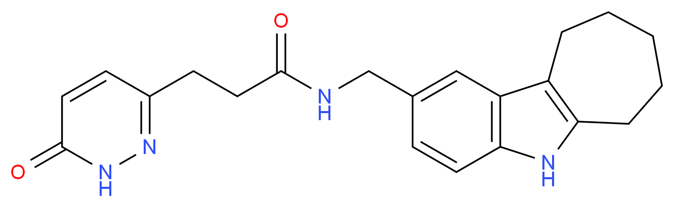 N-(5,6,7,8,9,10-hexahydrocyclohepta[b]indol-2-ylmethyl)-3-(6-oxo-1,6-dihydropyridazin-3-yl)propanamide_分子结构_CAS_)