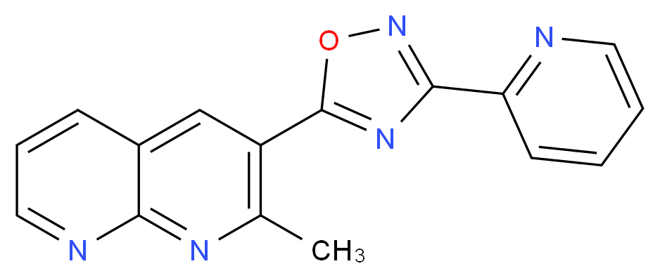 2-methyl-3-[3-(2-pyridinyl)-1,2,4-oxadiazol-5-yl]-1,8-naphthyridine_分子结构_CAS_)