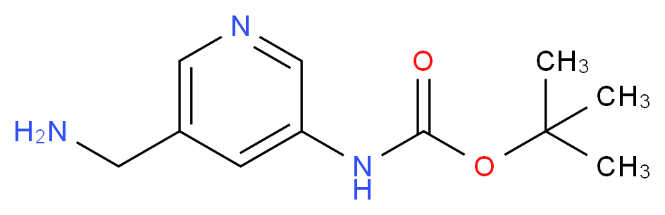 tert-butyl N-[5-(aminomethyl)pyridin-3-yl]carbamate_分子结构_CAS_1017793-23-5